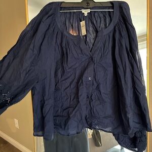 Aerie Deep Blue Blouse